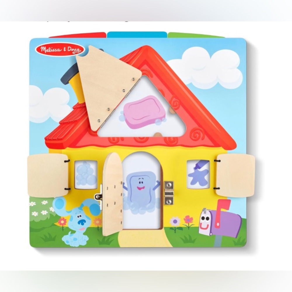 Melissa & Doug Blue’s Clues & You! Wooden Activity Board with Clue Cards